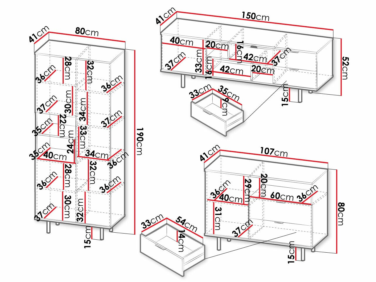 Набор для гостиной Virdomi 107 (Чёрный)