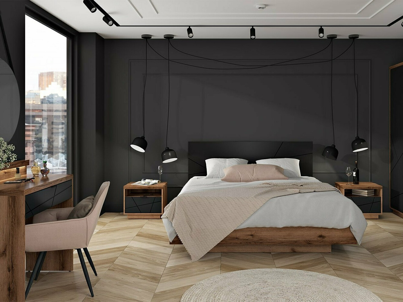 Gulta Fivale 122 (Tumšs delano ozols + Matēts melns)