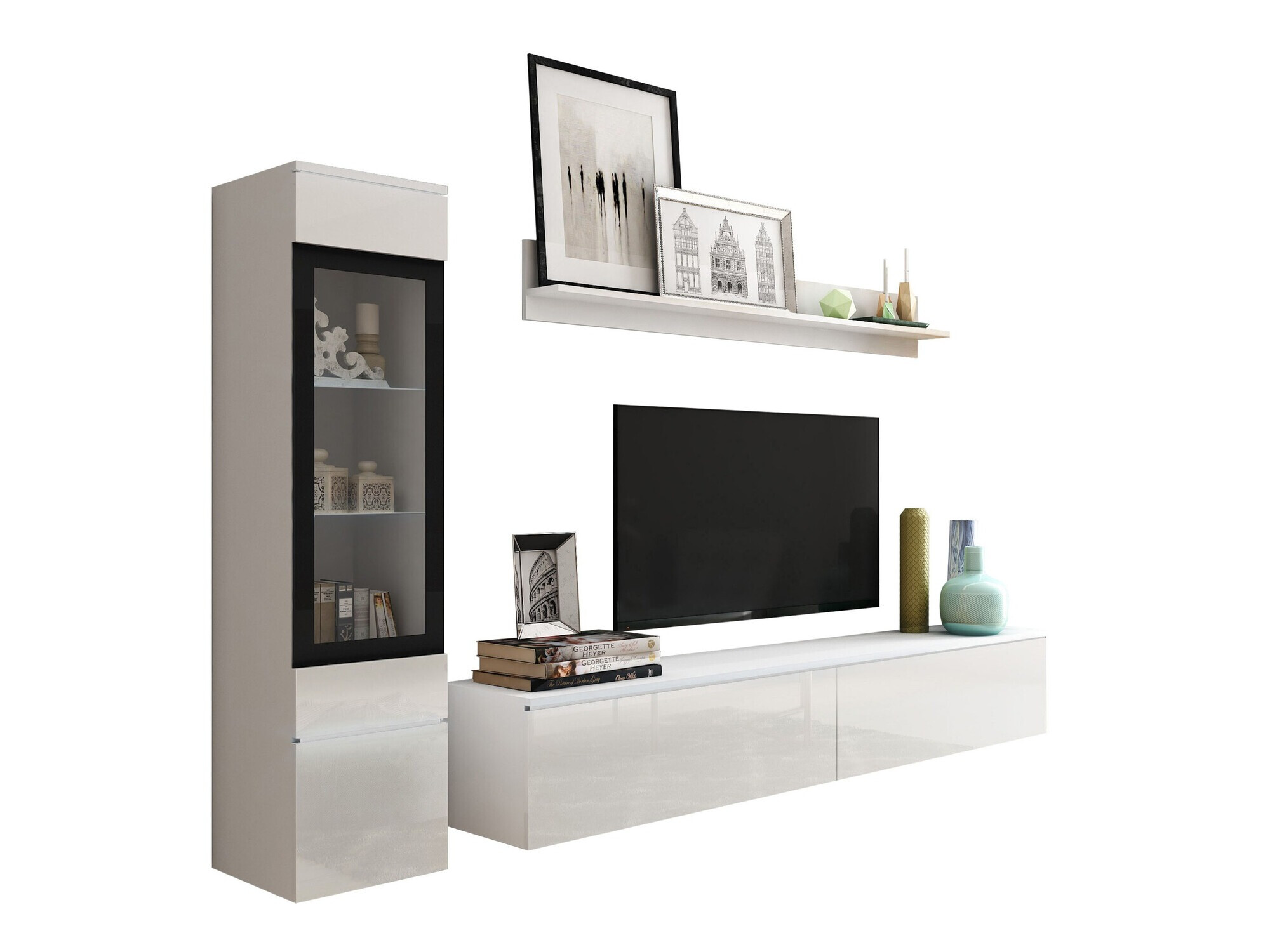 Набор для гостиной Sarasota 125 (Белый + Глянцевый белый)