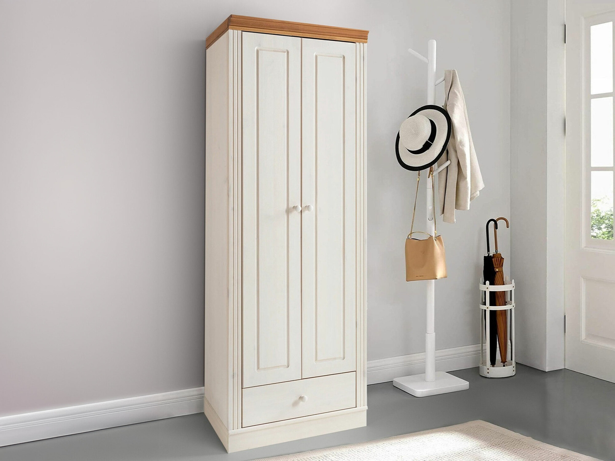 Шкаф Saltoro 137 (Белый + Медовый дуб)