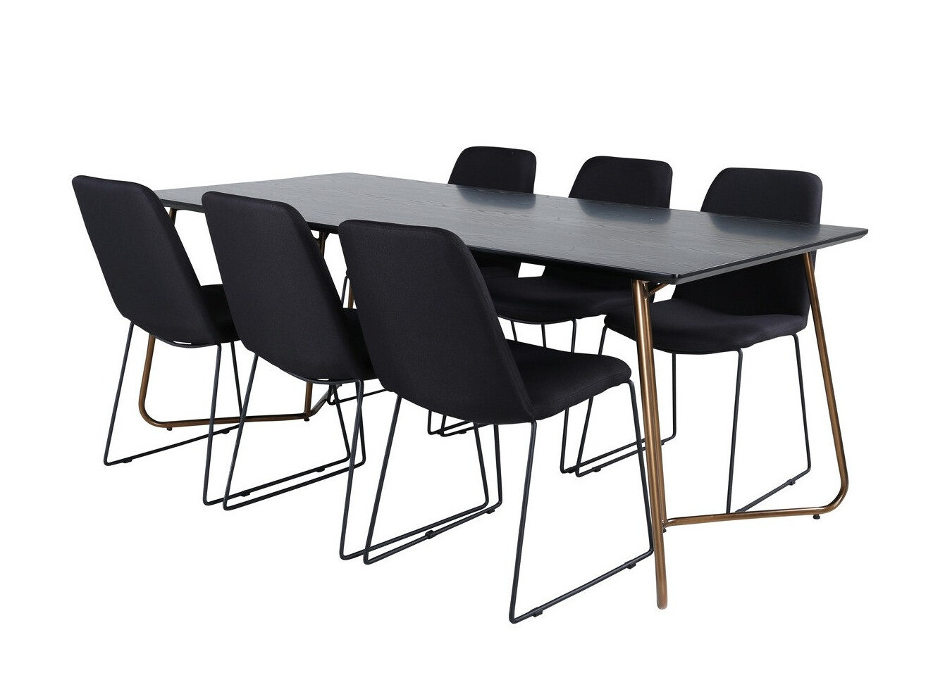 Обеденный гарнитур Dallas 3039 (Чёрный + Медь)