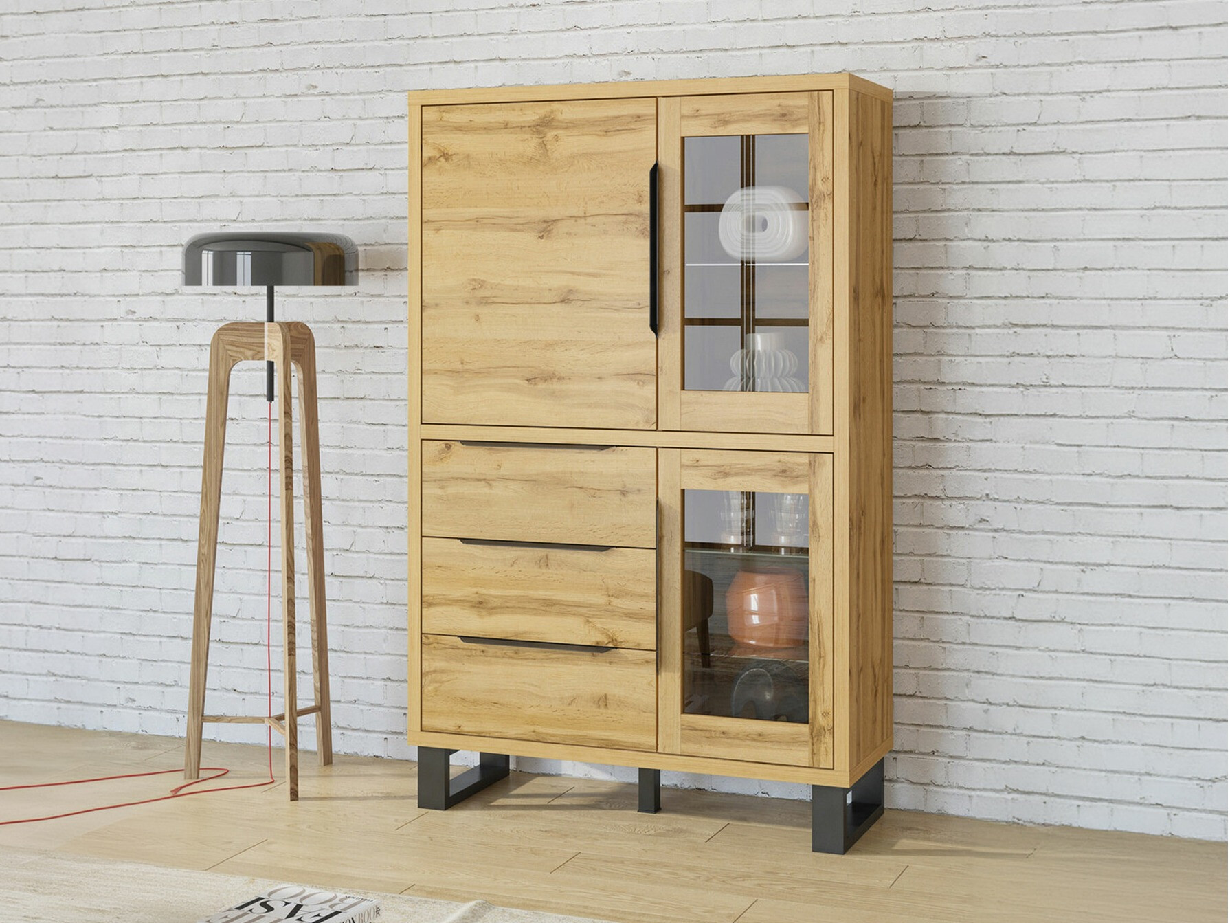 Plaukts Avicavu 104 (Votan ozols + Melns)