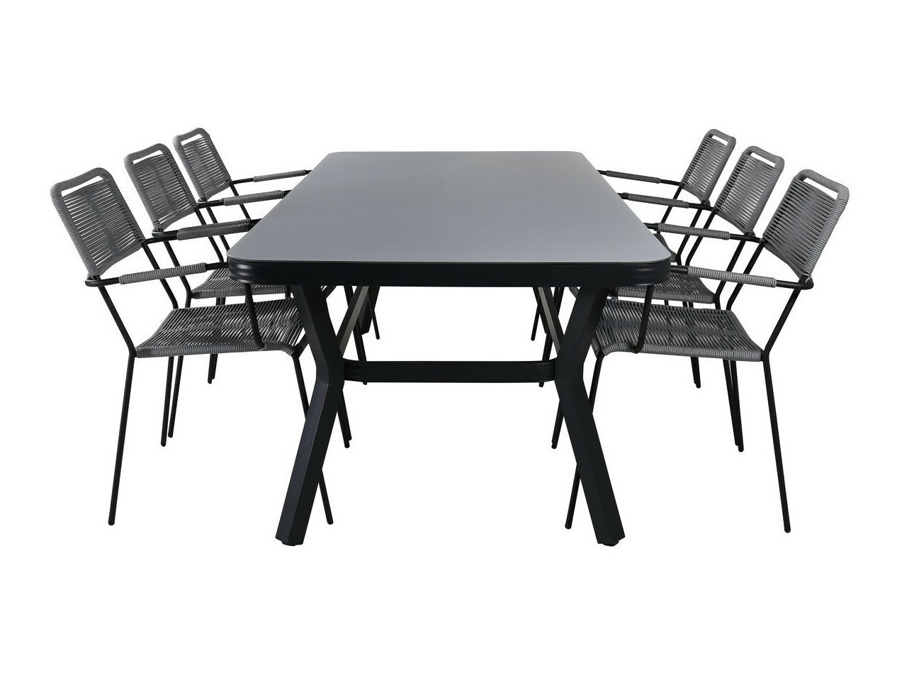 Стол и стулья Dallas 2985 (Серый + Чёрный)