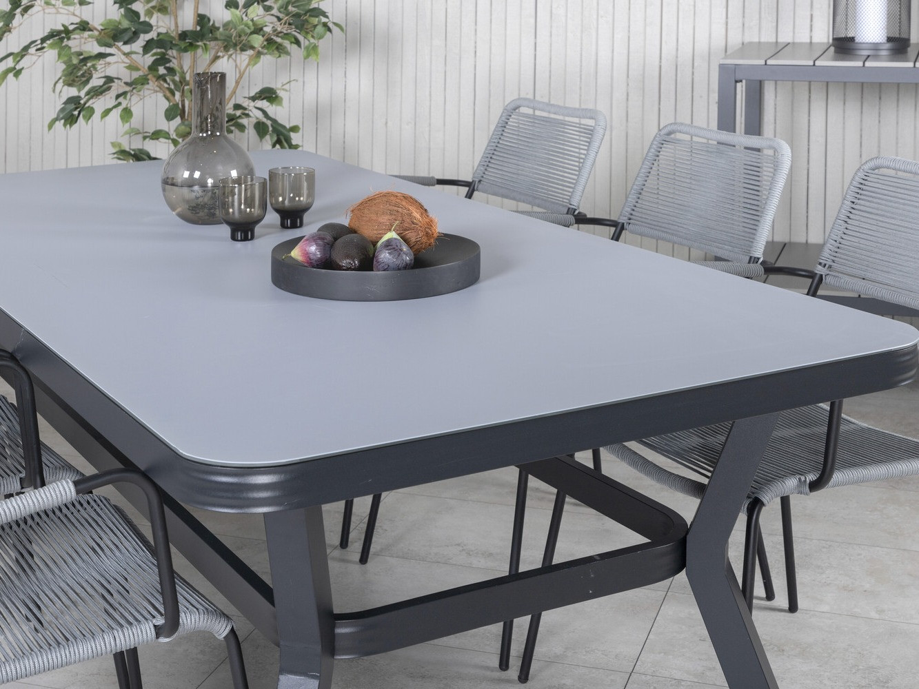 Стол и стулья Dallas 2985 (Серый + Чёрный)