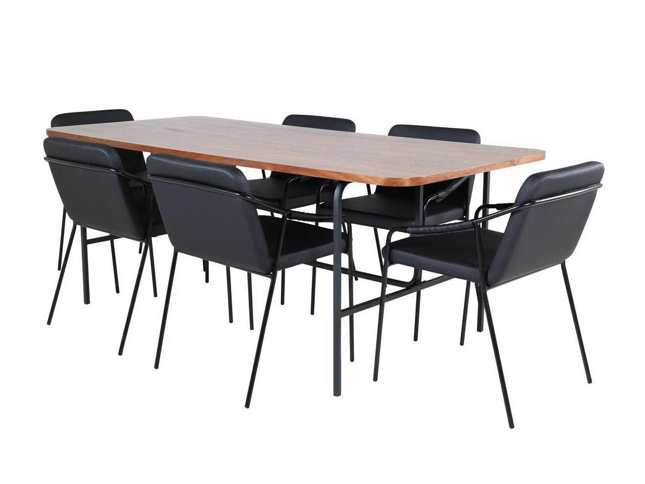 Ēdamistabas komplekts Dallas 2797 (Riekstkoks + Melns)