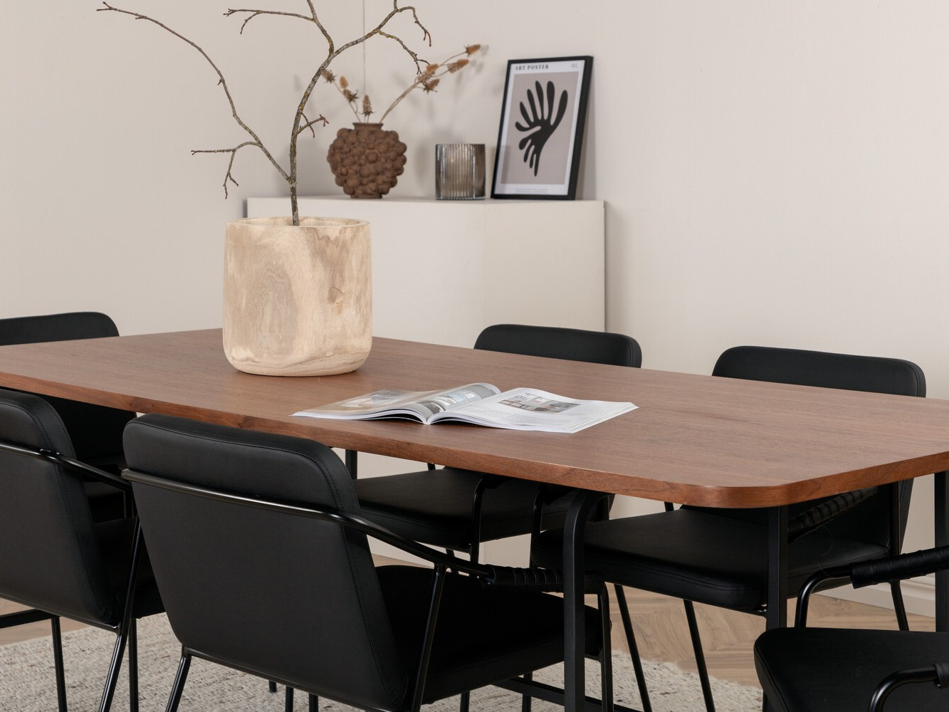 Ēdamistabas komplekts Dallas 2797 (Riekstkoks + Melns)