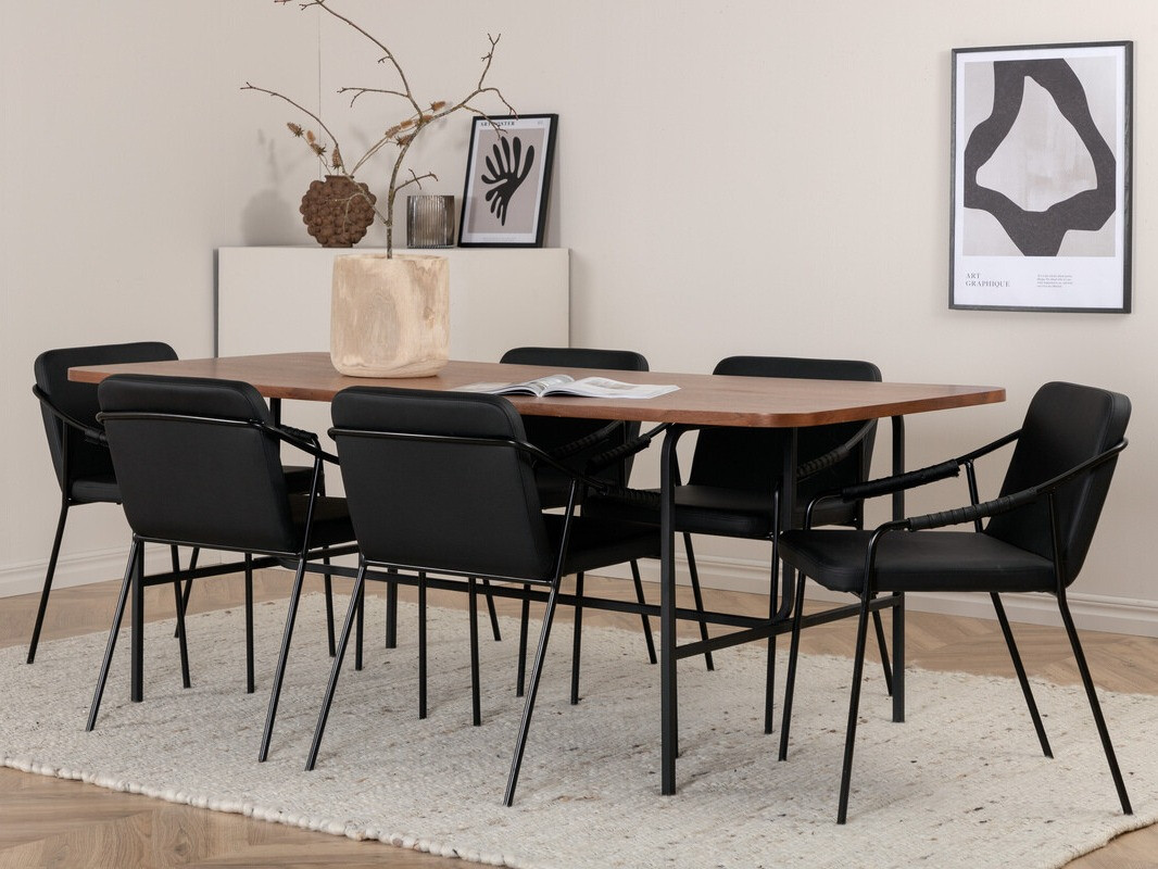 Обеденный гарнитур Dallas 2797 (Грецкий орех + Чёрный)