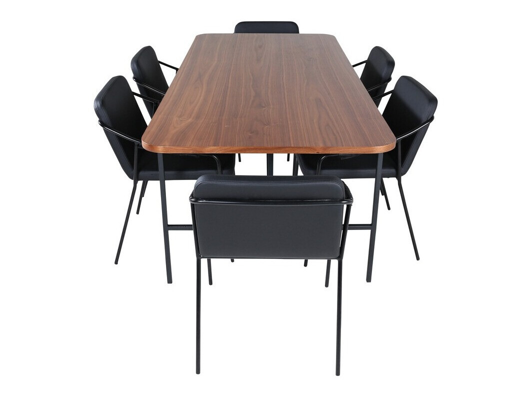 Обеденный гарнитур Dallas 2797 (Грецкий орех + Чёрный)