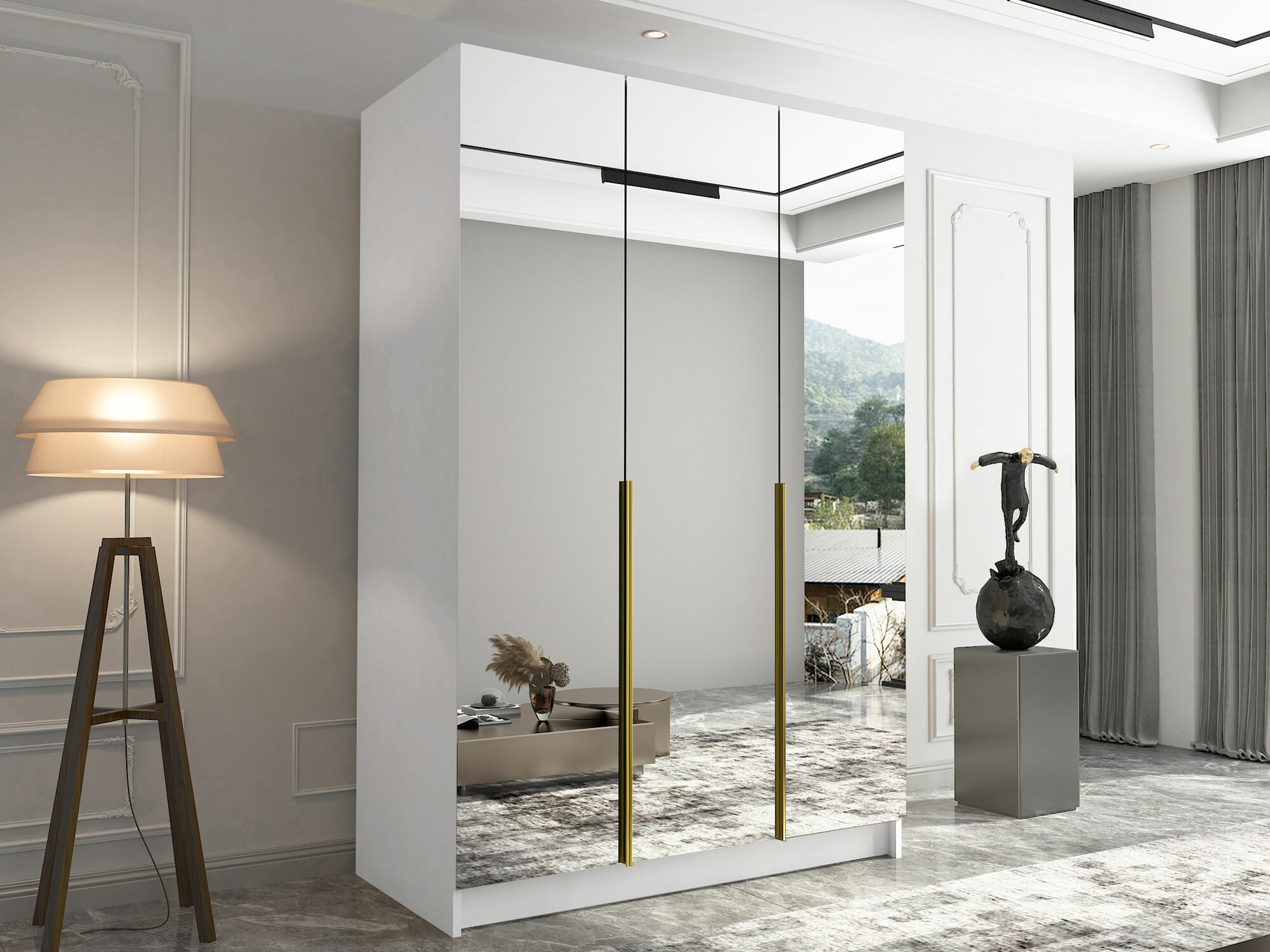 Skapis Closico 196 (Balts + Zelta)