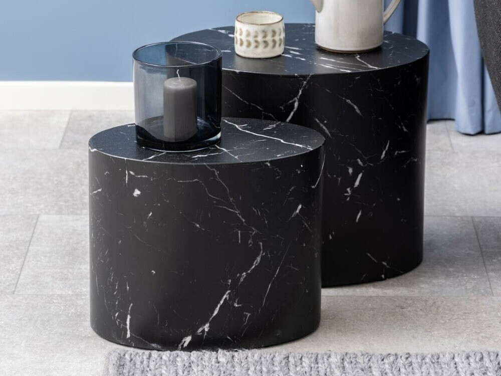 Комплект кофейных столиков Norsica 587 (Черный мрамор)