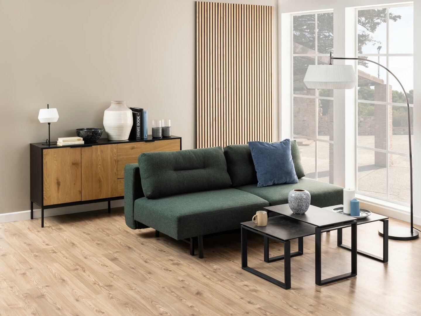 Комплект журнальных столиков Norsica 421 (Тёмно-серый + Чёрный)