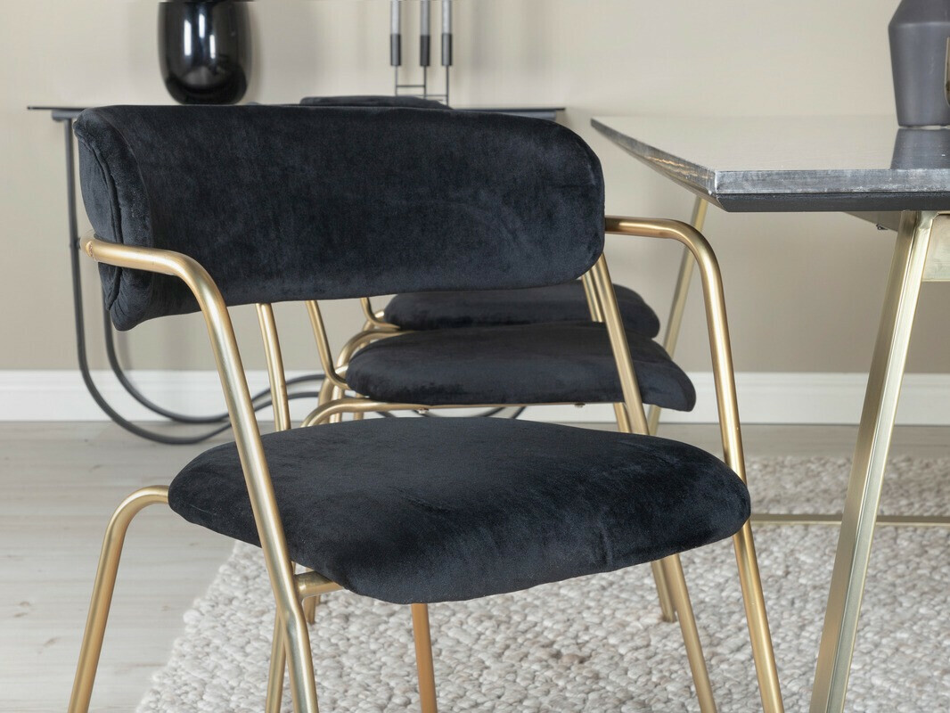 Стул Dallas 108 (Чёрный + Латунь)