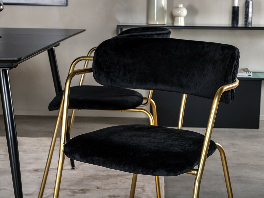 Стул Dallas 108 (Чёрный + Латунь)