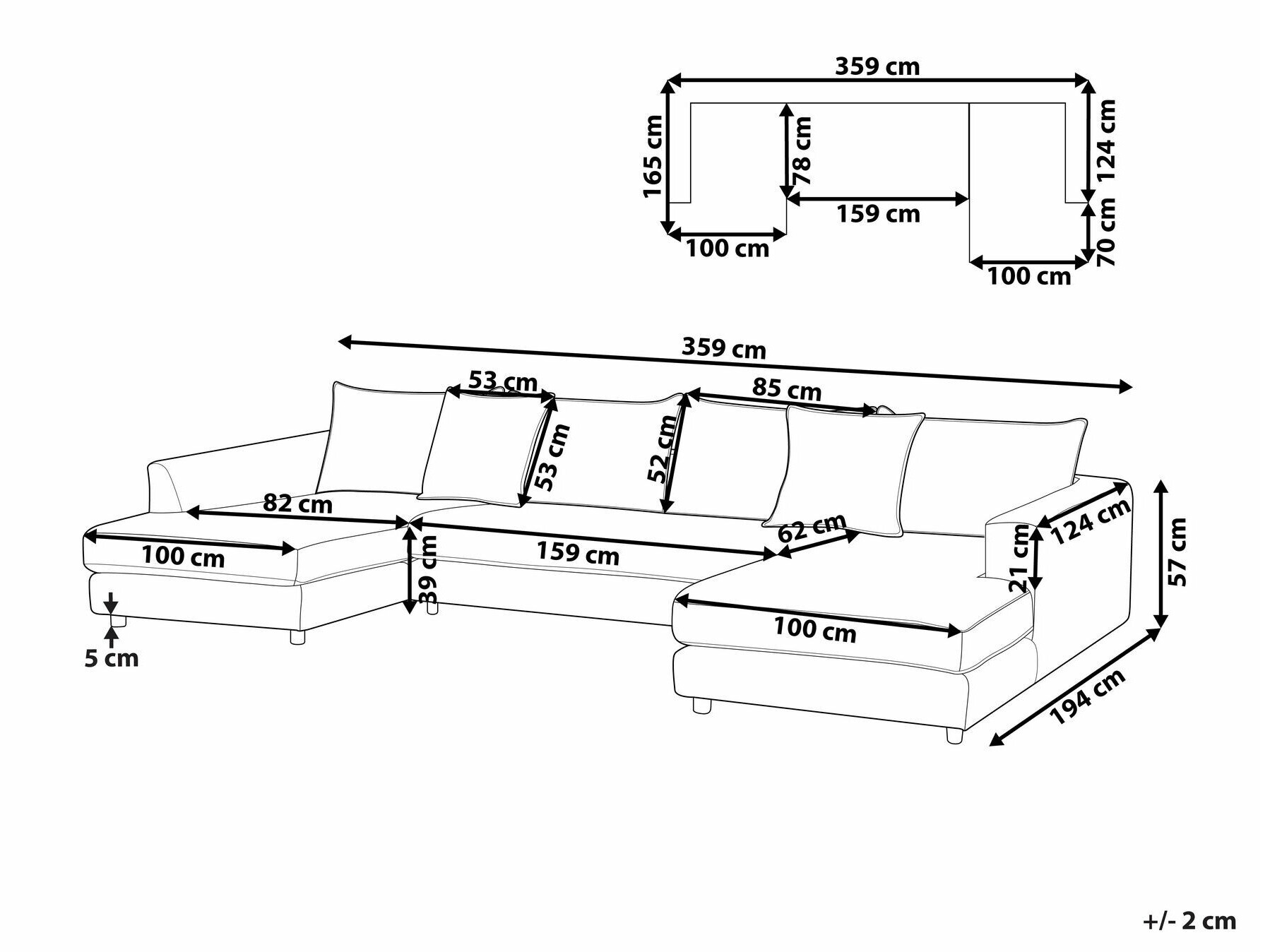 Stūra dīvāns Berwyn 1665 (Gaiši brūns)