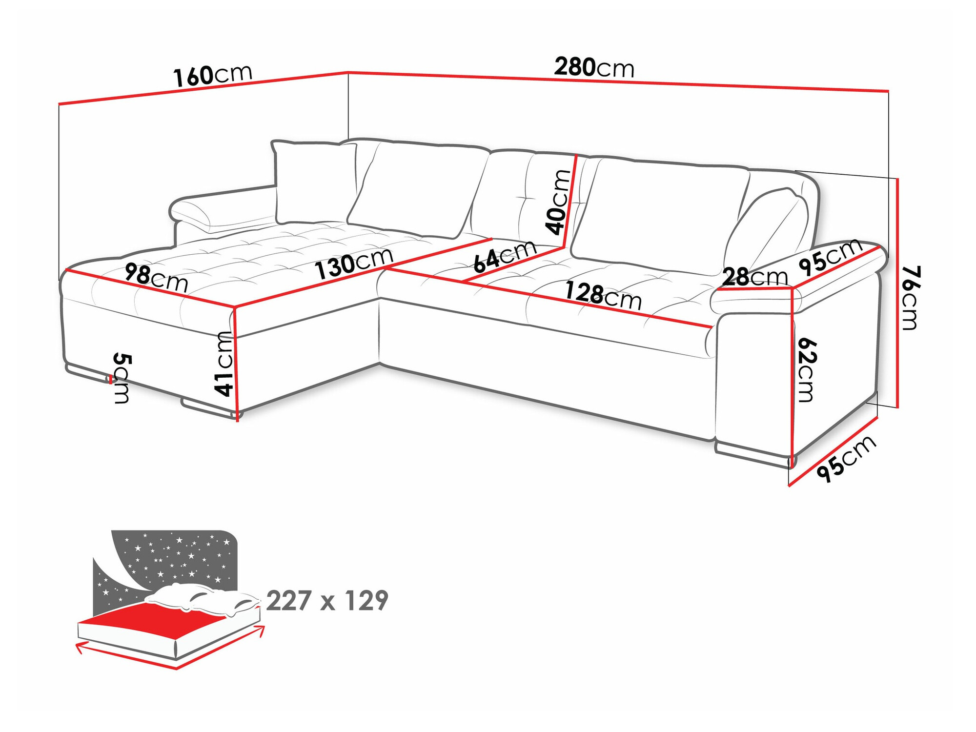 Stūra dīvāns Comfivo 181 (Fragola 90)