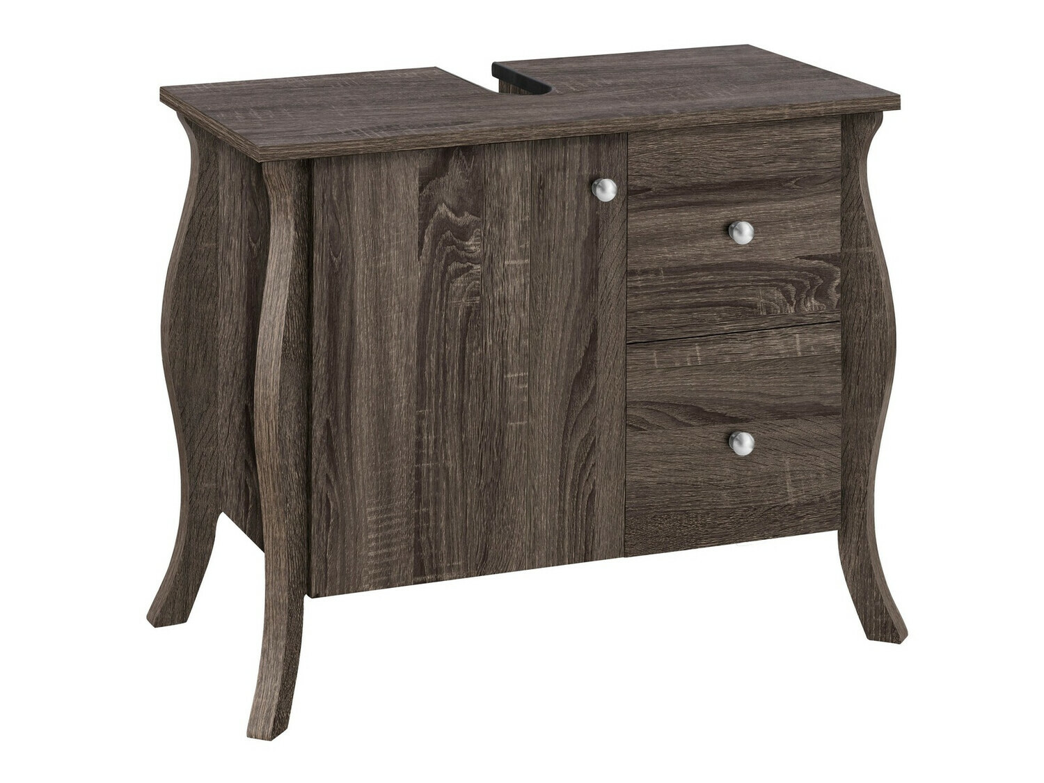 Stāvošs vannas istabas skapītis izlietnei Ophtole 101 (Pelēks ozols)