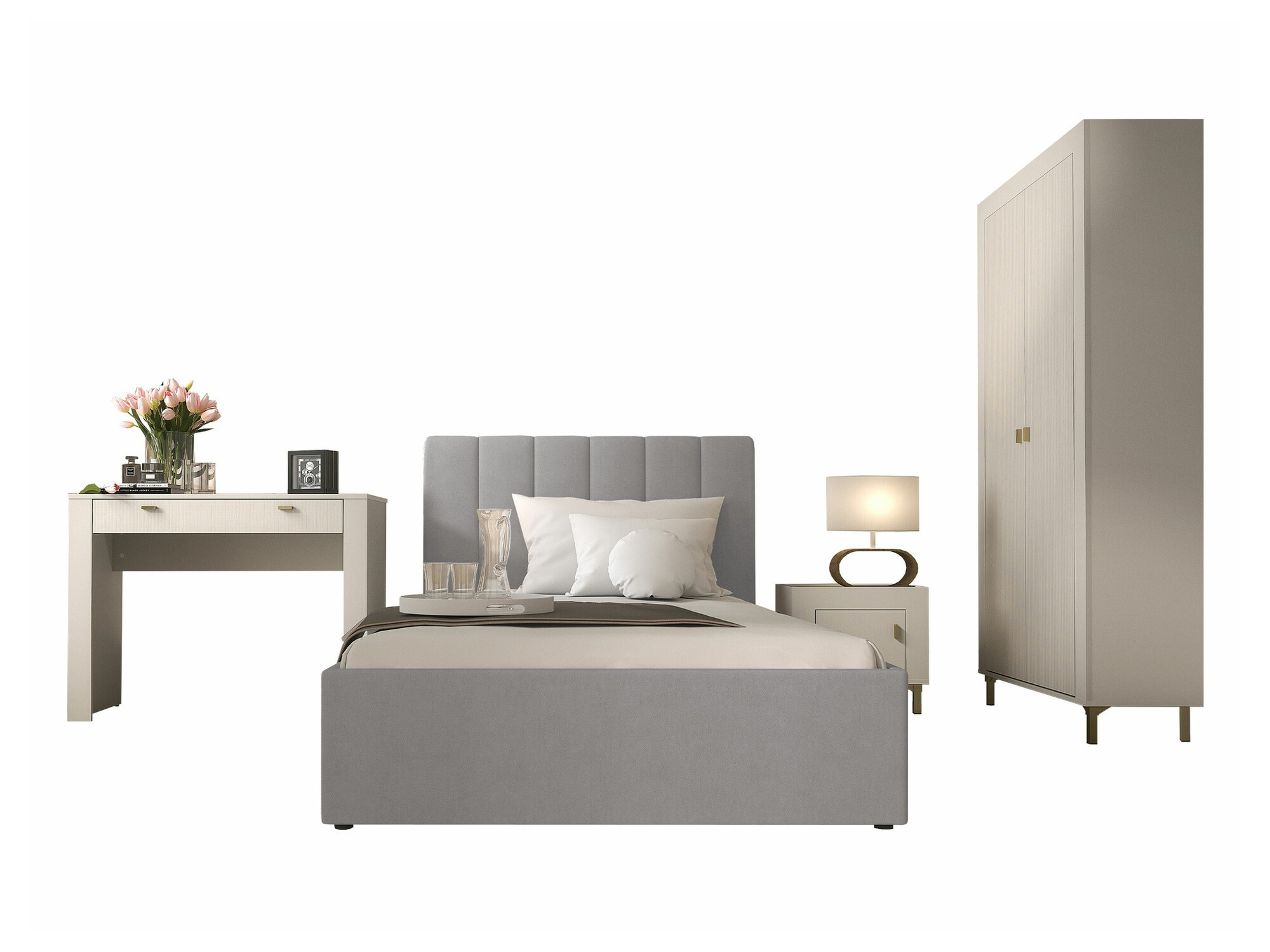 Guļamistabas komplekts Mormavu 112 (Kašmirs + Pelēks)