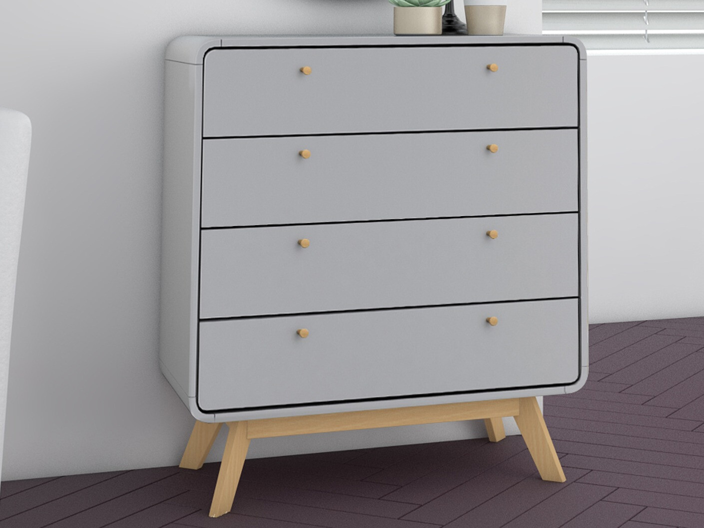 Kомод Elbtena 112 (Серый + Дуб)