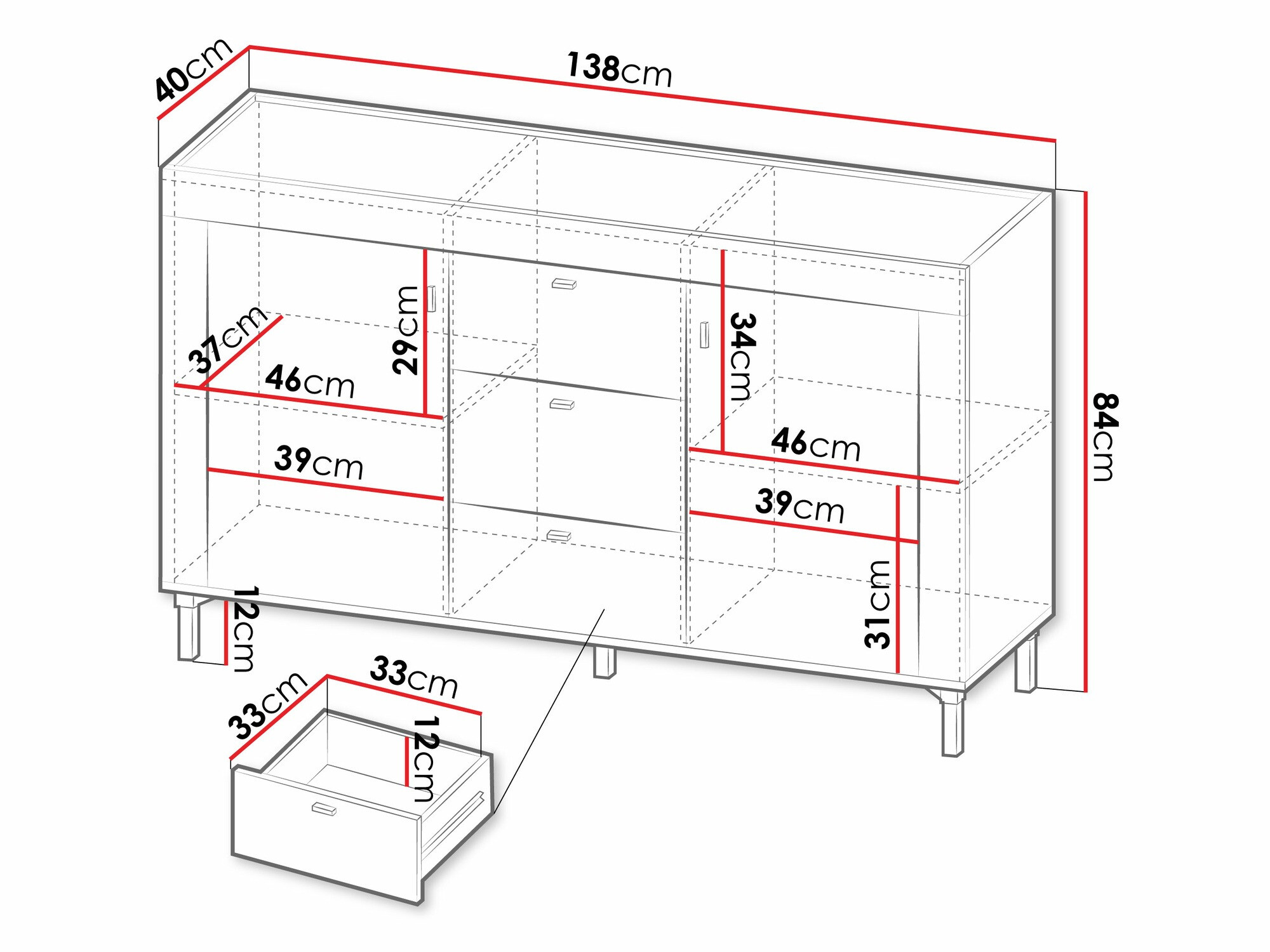Kомод Mormavu 103 (Матовый белый)