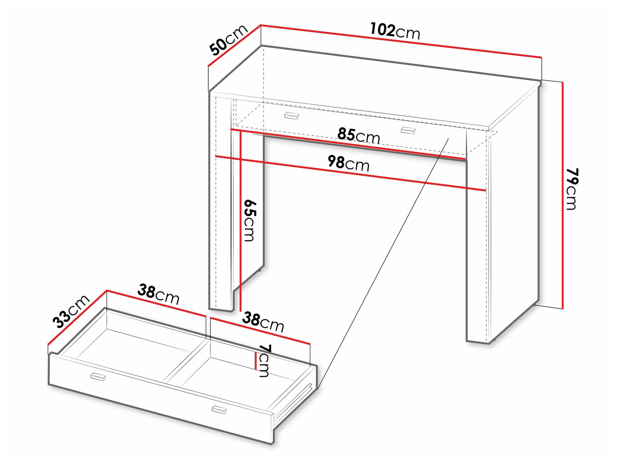 Макияжный столик Mormavu 108 (Матовый белый)