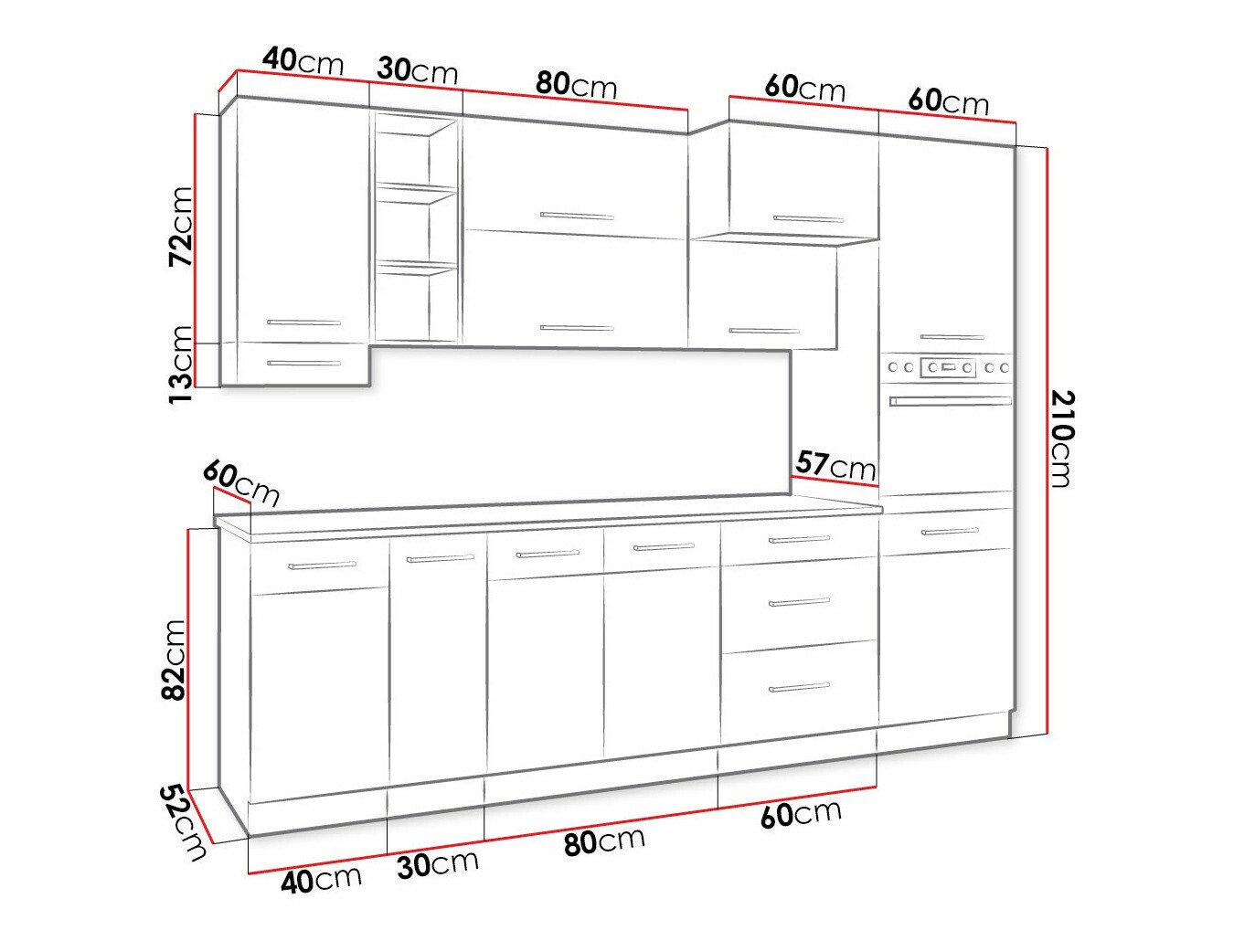 Модульный кухонный гарнитур Wood Dark 129