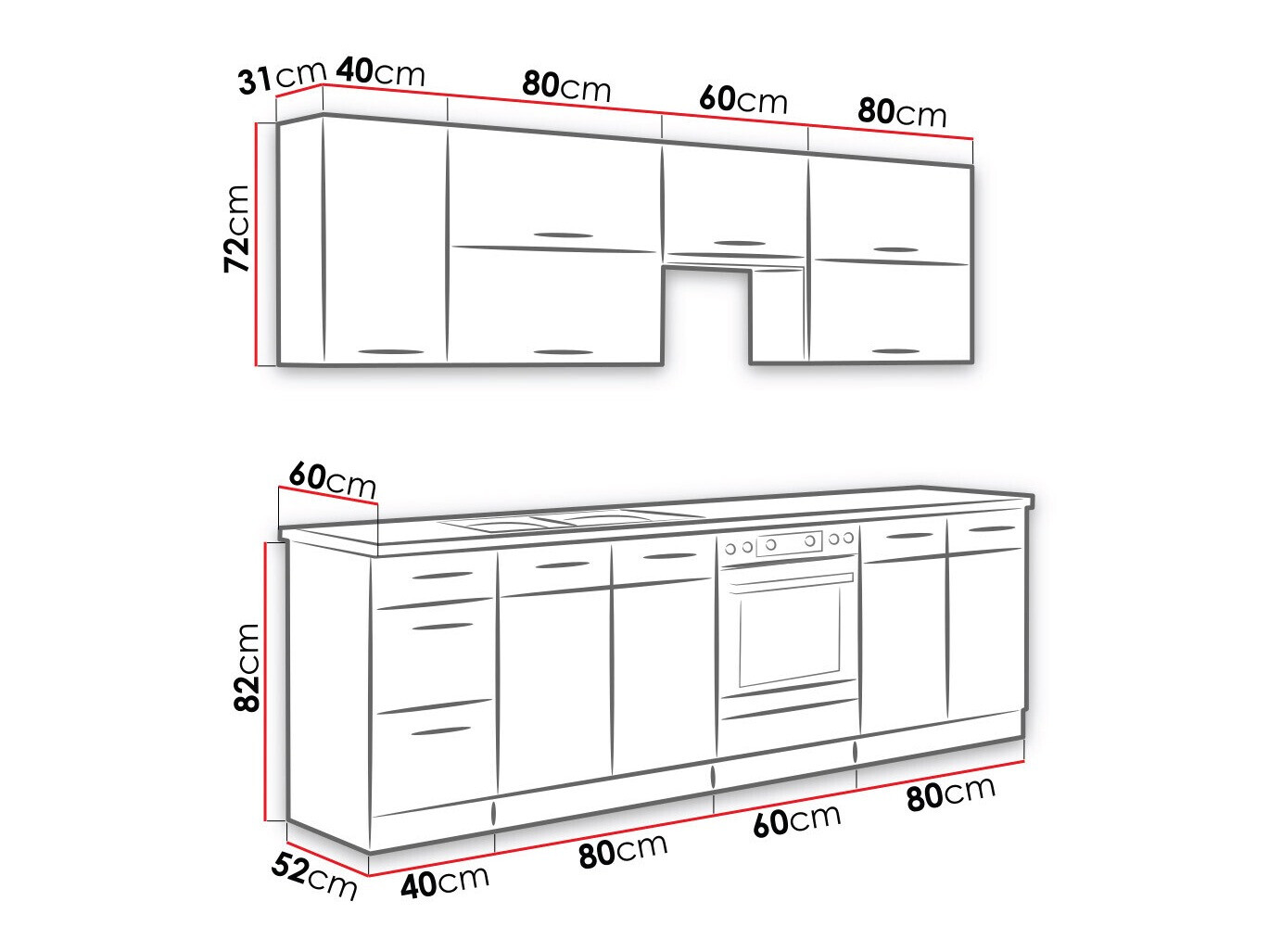 Модульный кухонный гарнитур Wood Grey 135