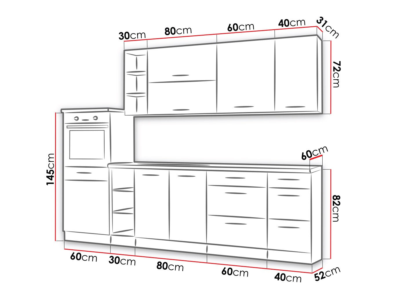 Модульный кухонный гарнитур Wood Grey 137