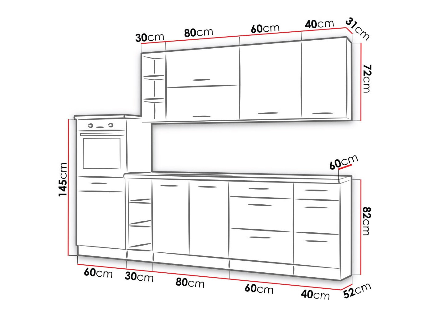 Модульный кухонный гарнитур Wood Grey 137