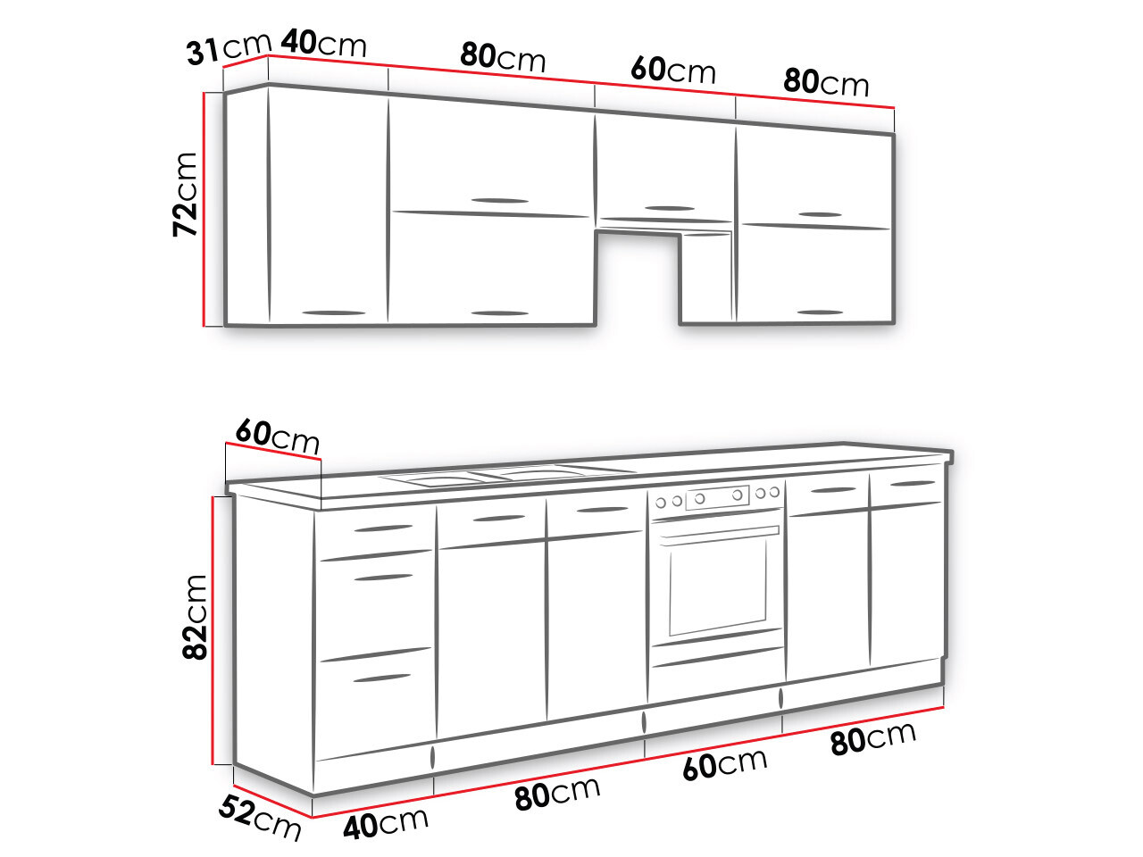 Moduļu virtuves komplekts Wood Dark 128