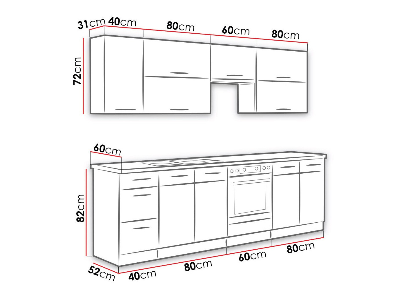 Moduļu virtuves komplekts Wood Dark 128