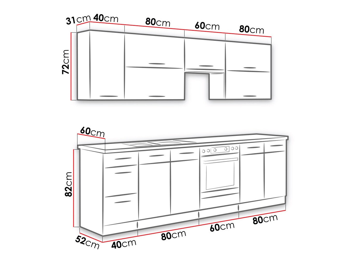Moduļu virtuves komplekts Wood Dark 128