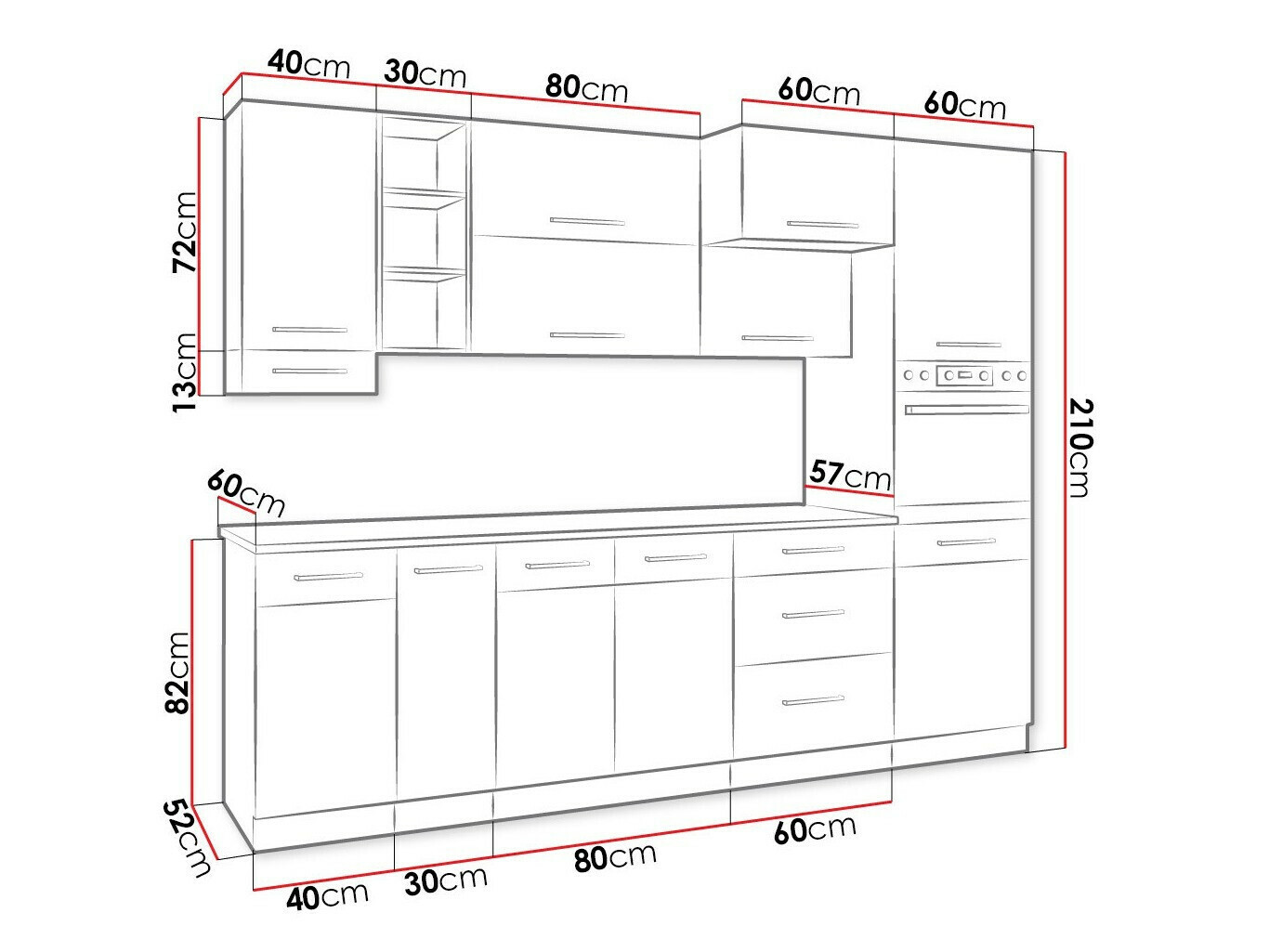 Moduļu virtuves komplekts Wood Dark 129