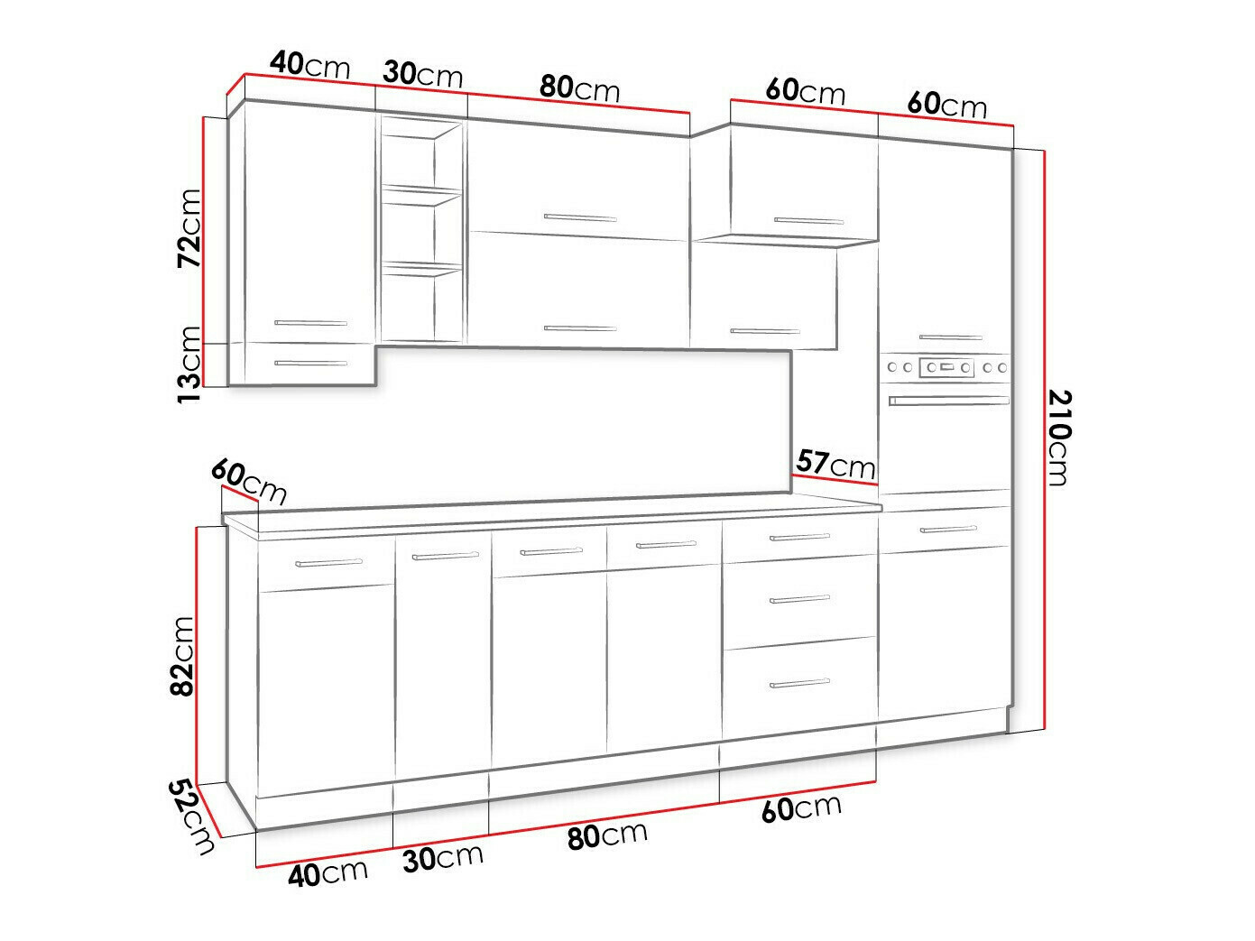 Moduļu virtuves komplekts Wood Dark 129
