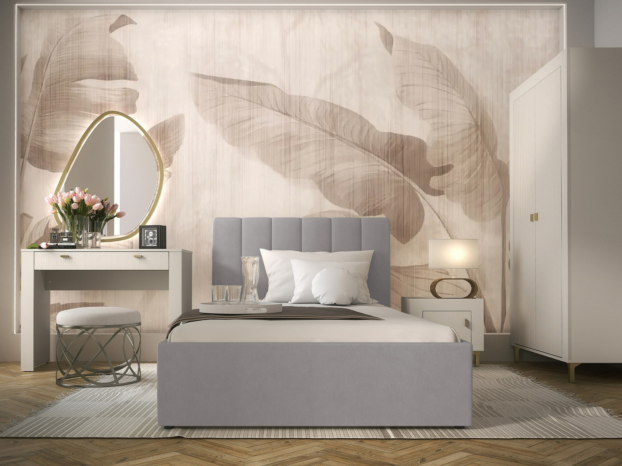 Спальный гарнитур Mormavu 112 (Кашемир + Серый)