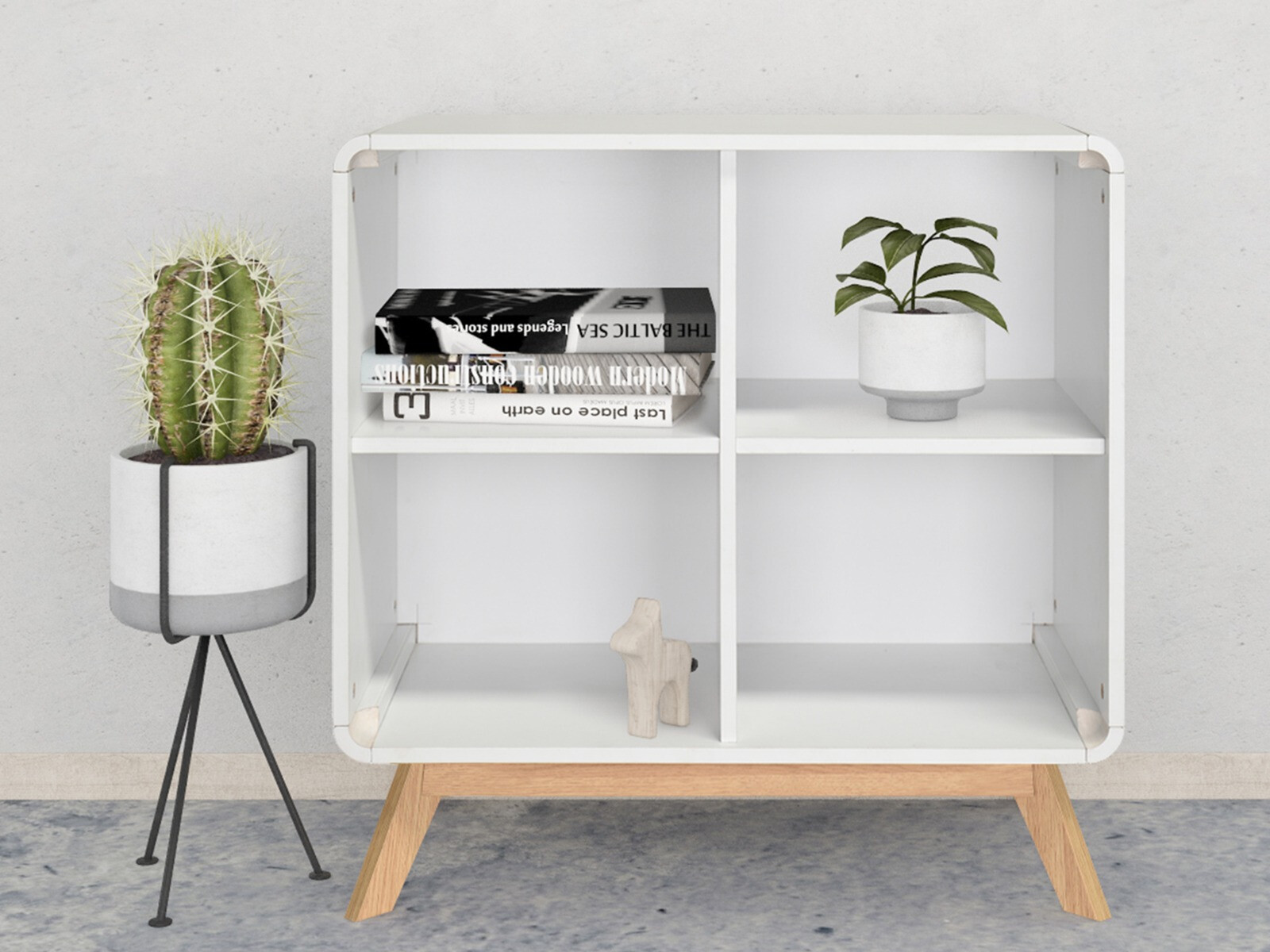 Стеллаж Elbtena 104 (Белый + Дуб)