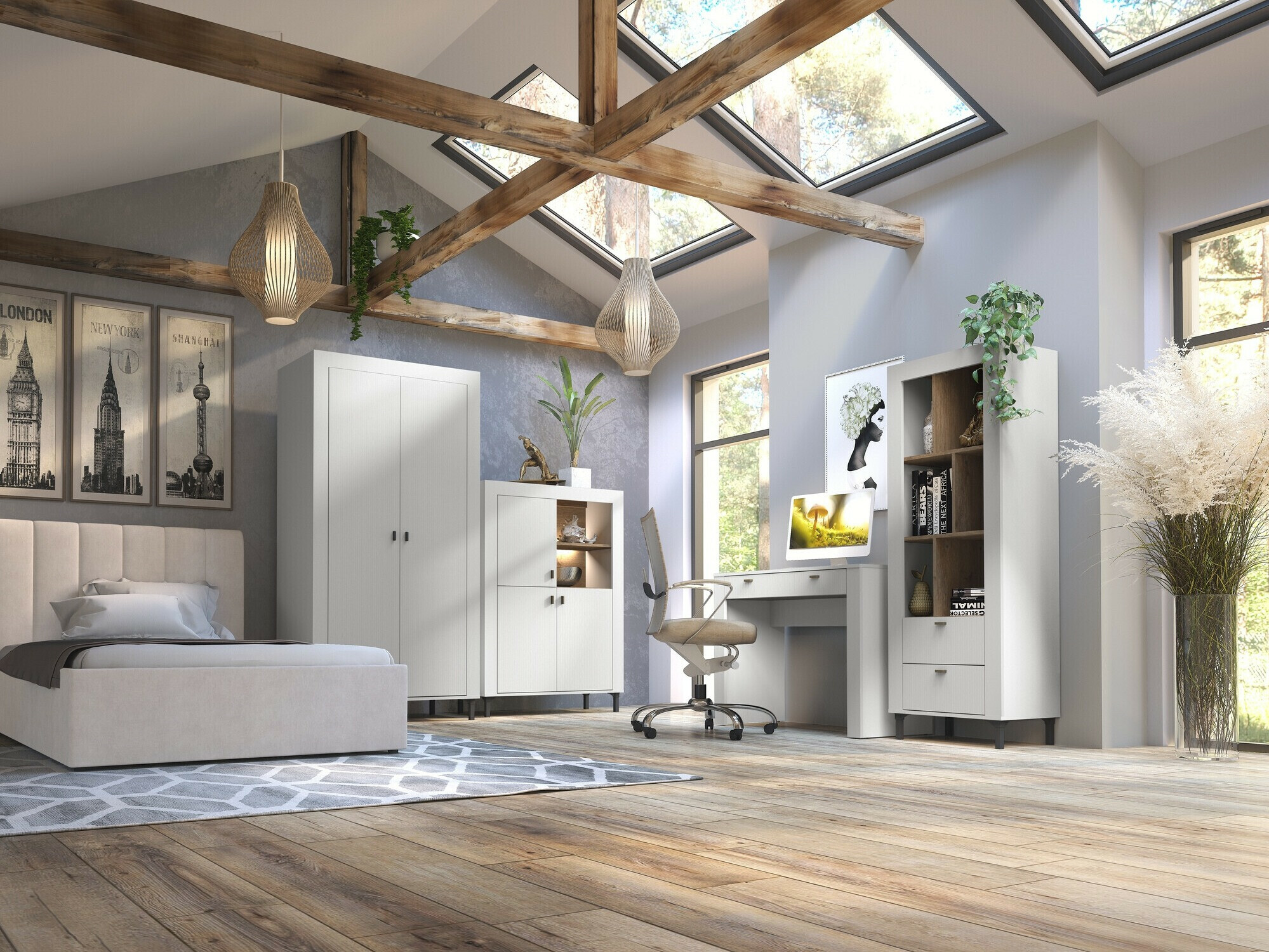 Стеллаж Mormavu 102 (Матовый белый)