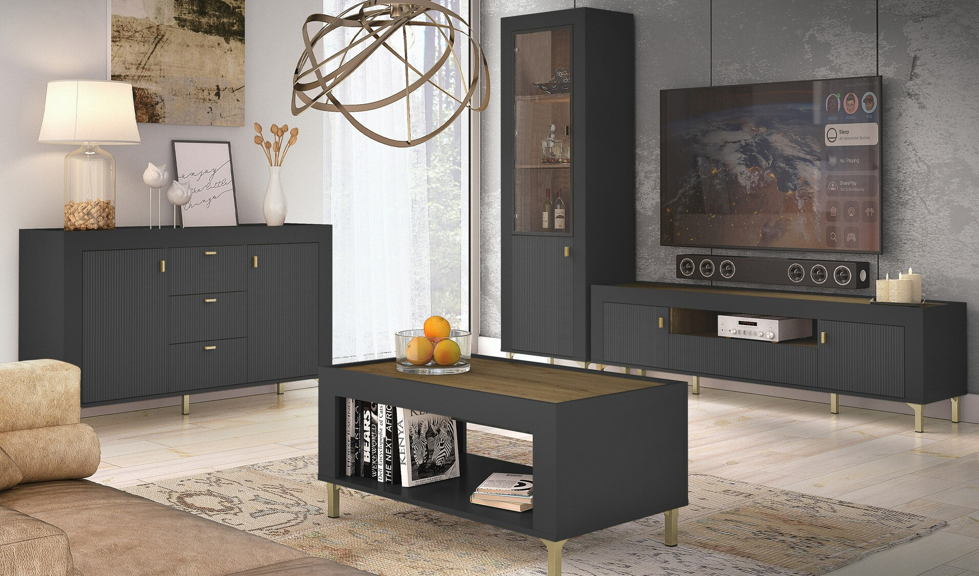 Стеллаж Mormavu 104 (Матовый черный)