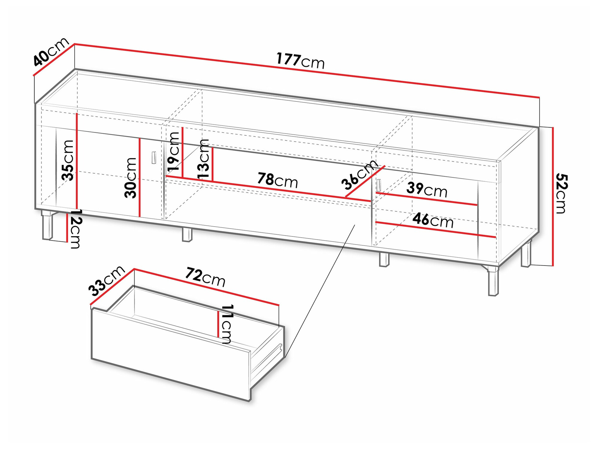 TV galds Mormavu 106 (Matēts balts)