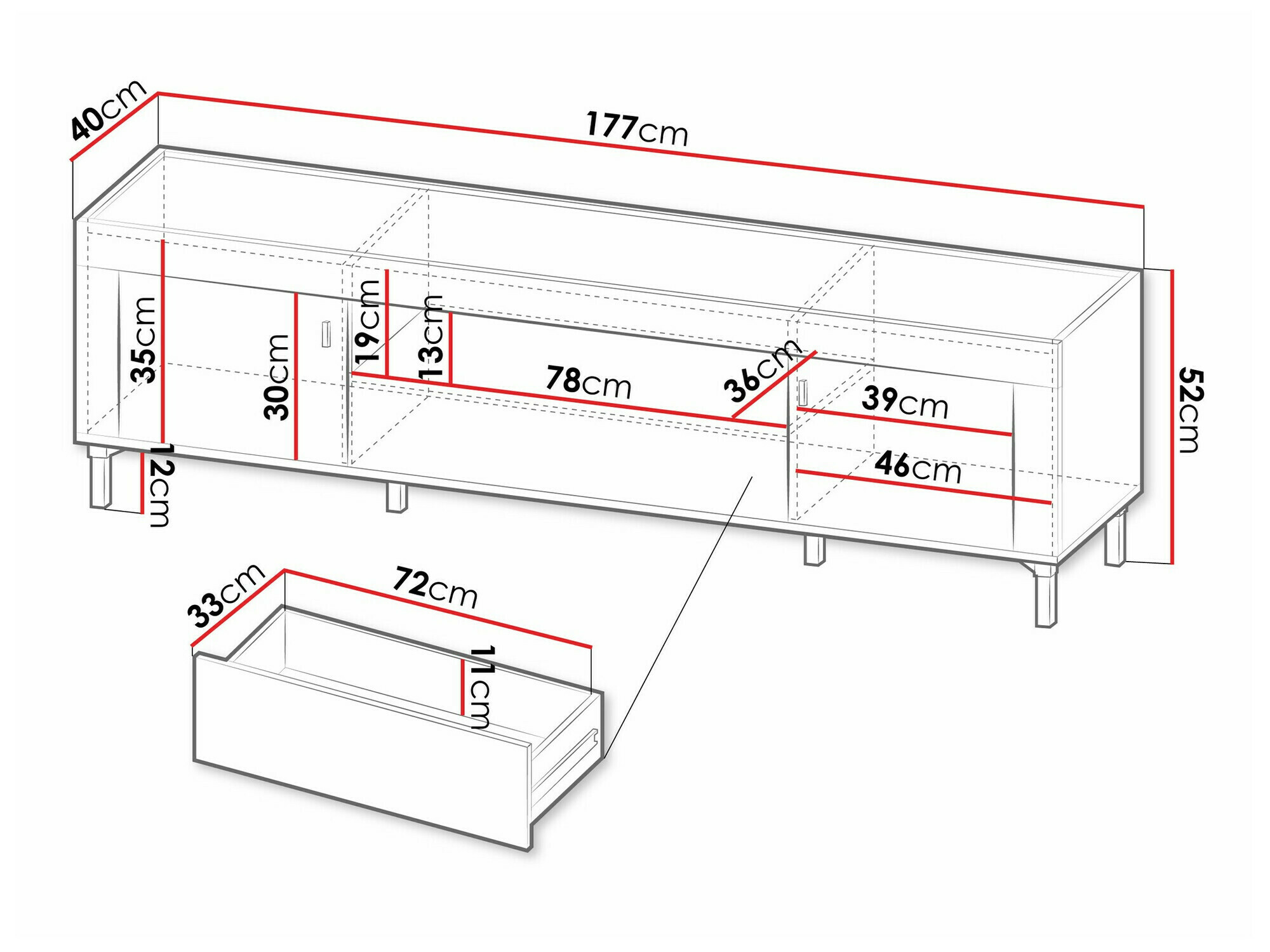 TV galds Mormavu 106 (Matēts melns)