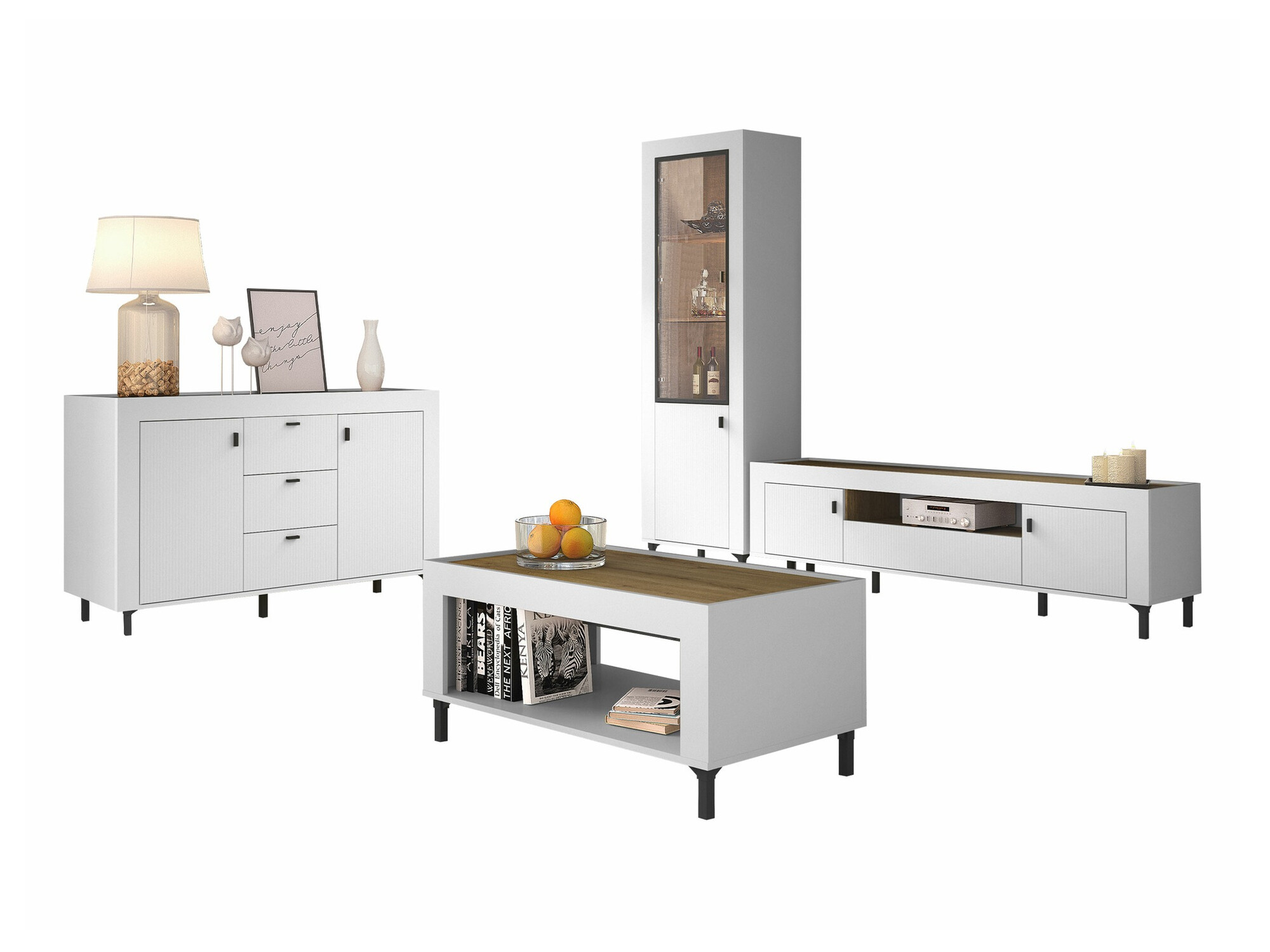 Viesistabas komplekts Mormavu 114 (Matēts balts)