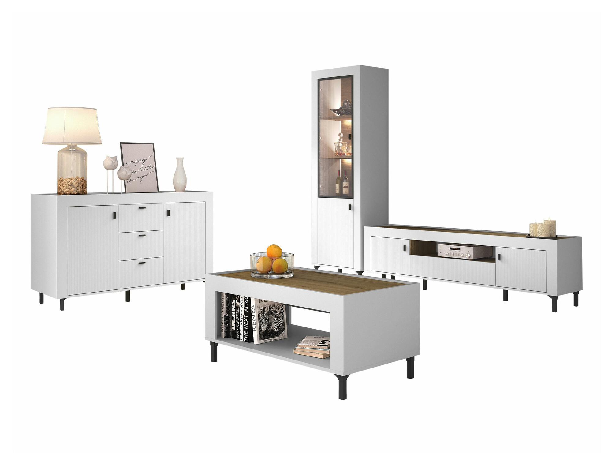 Viesistabas komplekts Mormavu 114 (Matēts balts)