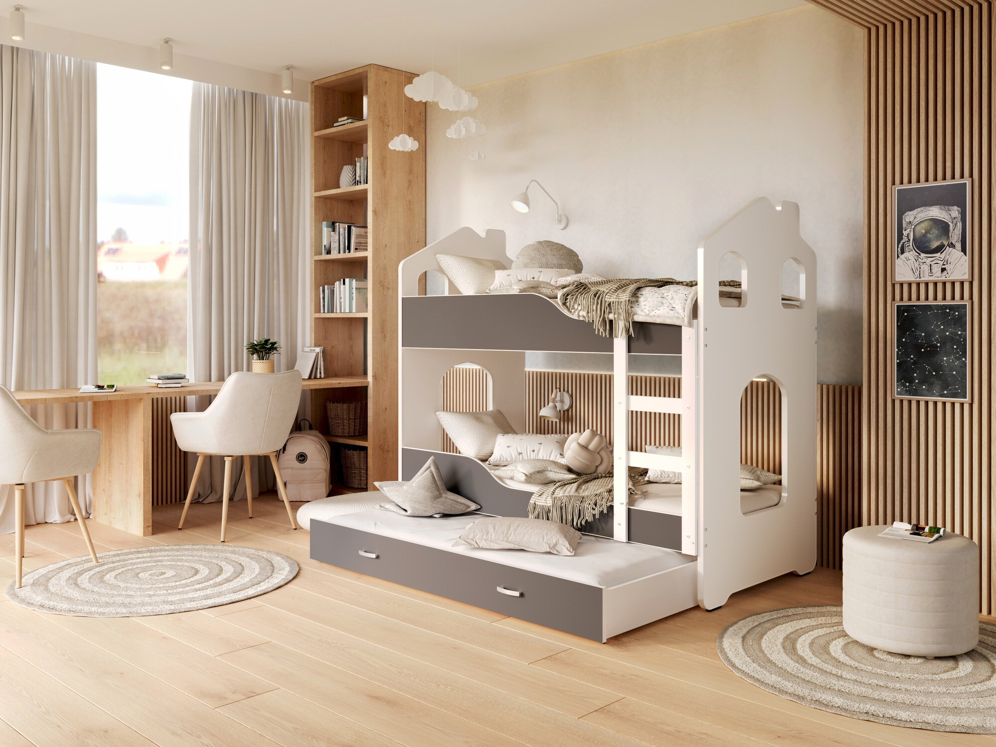 Двухъярусная кровать Aurora 114 (Серый)