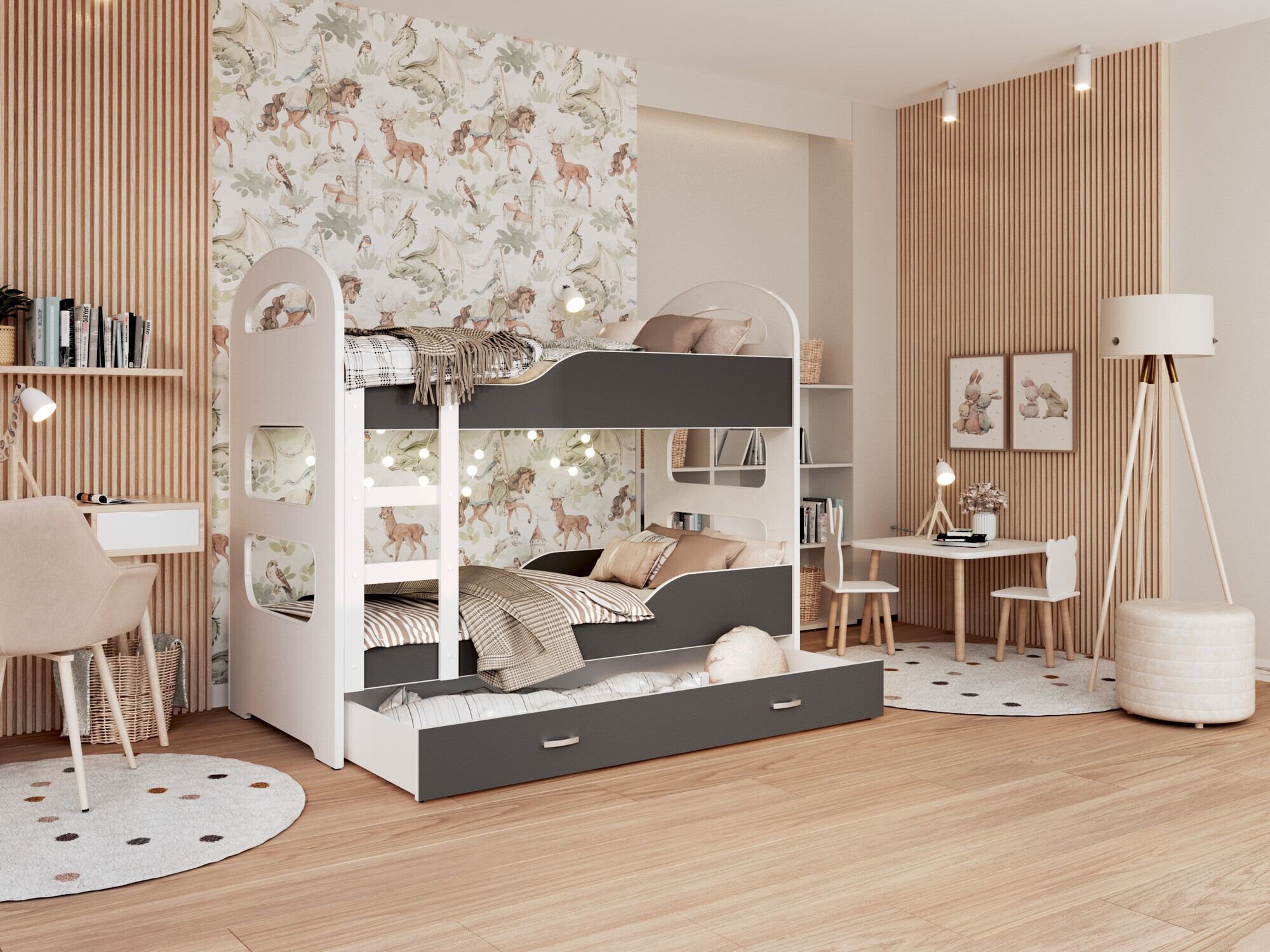 Двухъярусная кровать Aurora 114 (Серый)