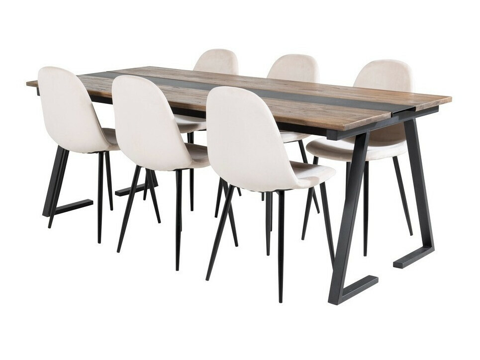 Ēdamistabas komplekts Dallas 1949 (Melns + Bēšs)