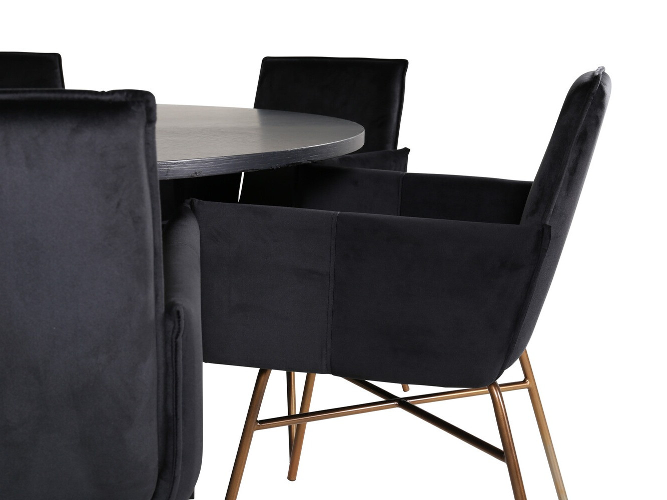 Ēdamistabas komplekts Dallas 2391 (Melns + Misiņš)