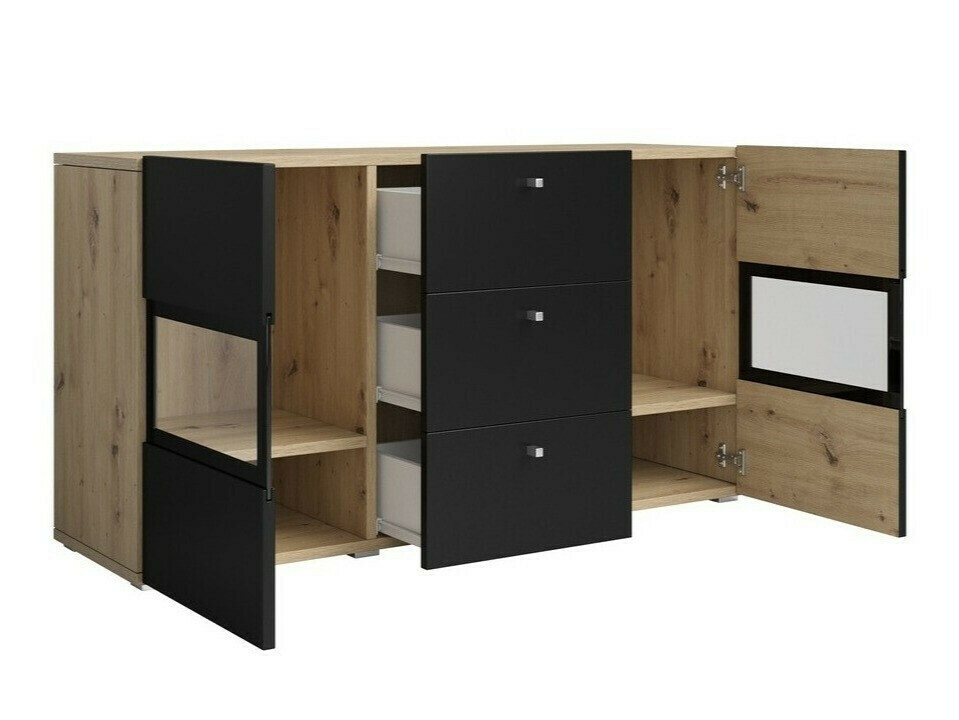 Kumode Serodeu 101 (Artisan ozols + Matēts melns)