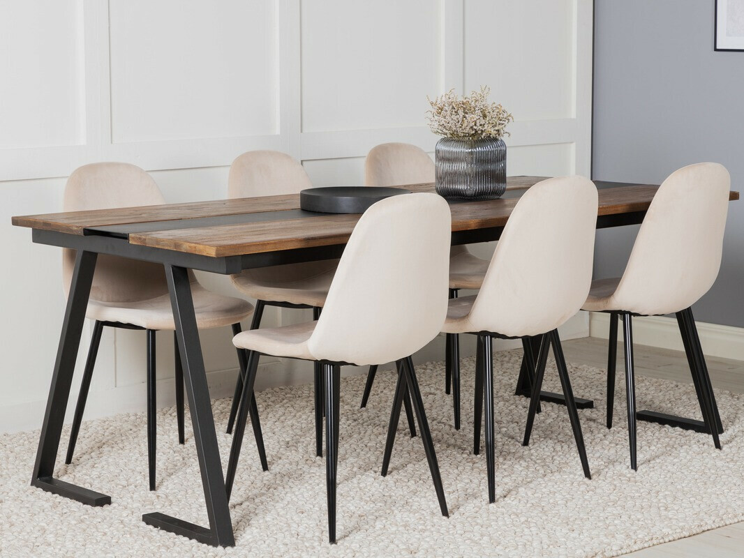 Обеденный гарнитур Dallas 1949 (Чёрный + Бежевый)