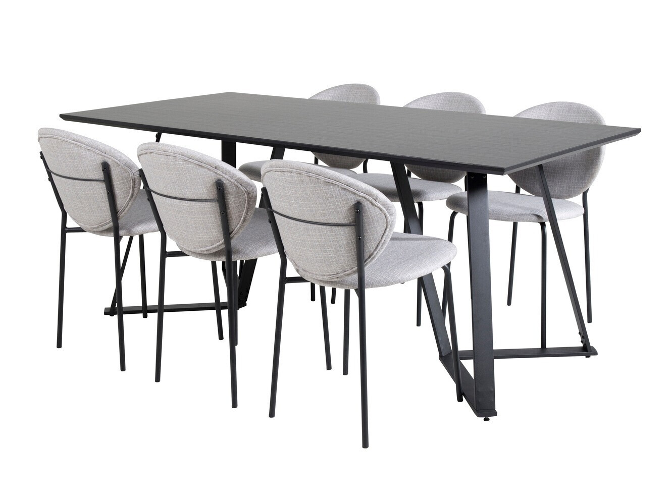 Обеденный гарнитур Dallas 1970 (Чёрный + Серый)