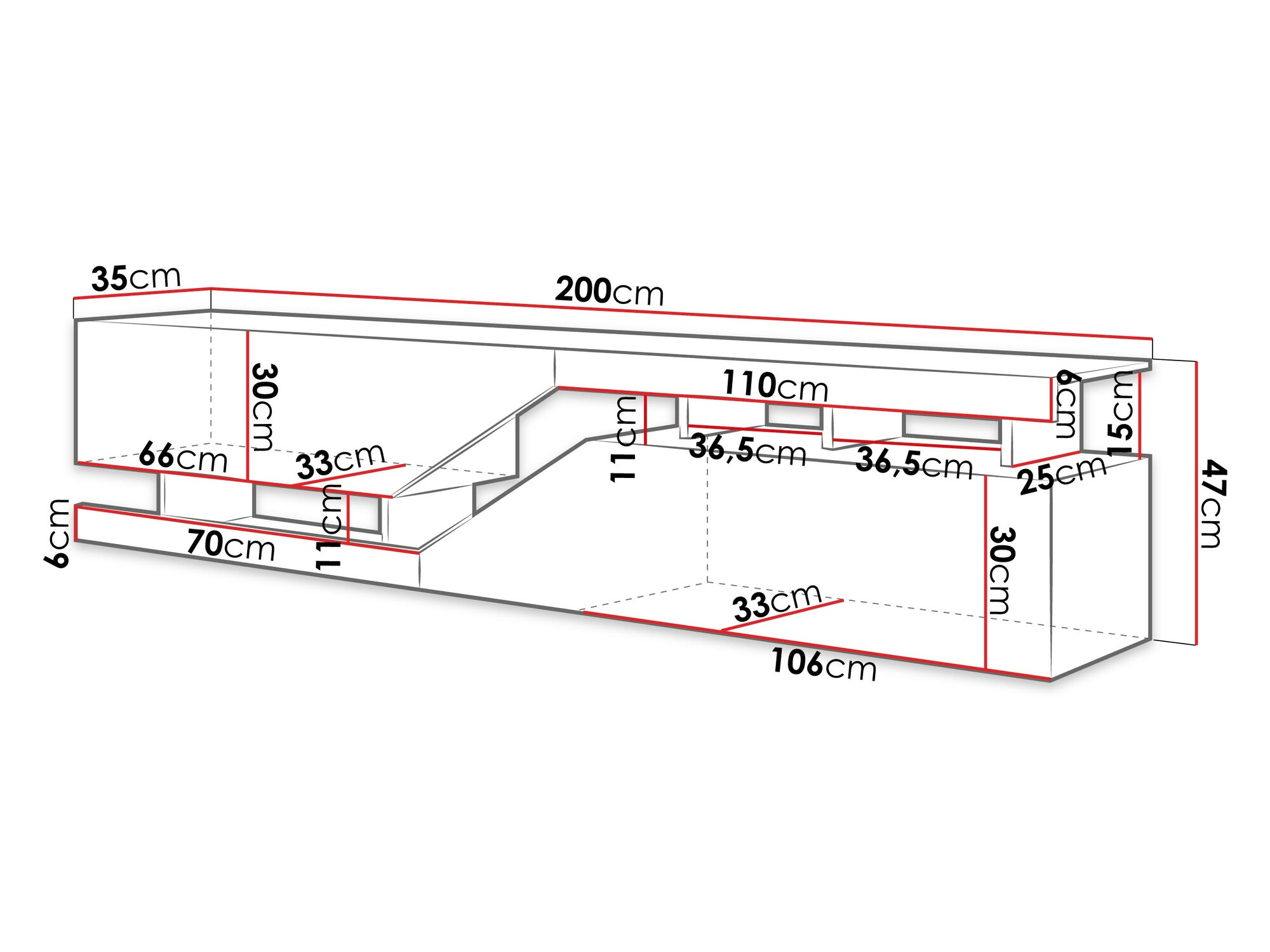 TV galds Comfivo Daldune 104 (Balts + Votan ozols)