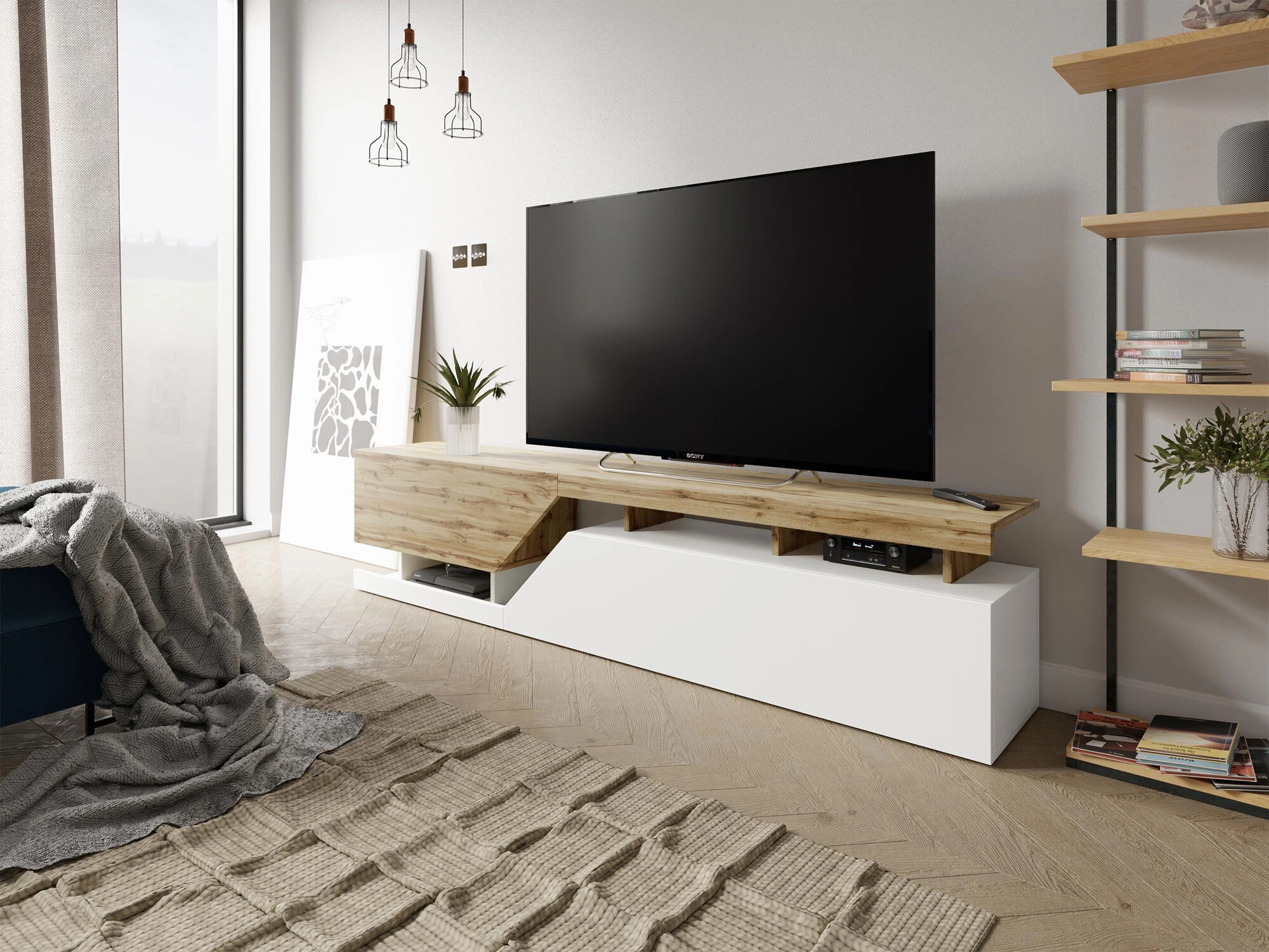 TV galds Comfivo Daldune I (Balts + Votan ozols)